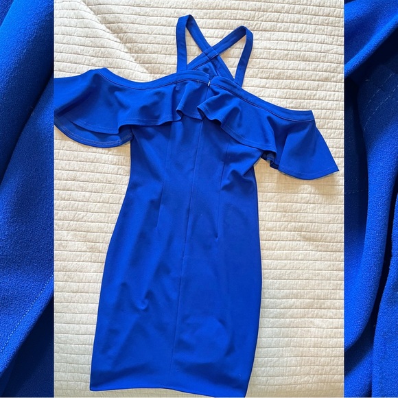 Blue Ruffle Midi/Mini Dress - Picture 3 of 6